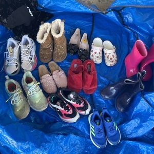 Shoes. Selling 11 pairs of random shoes ranging from pre school to grade school.